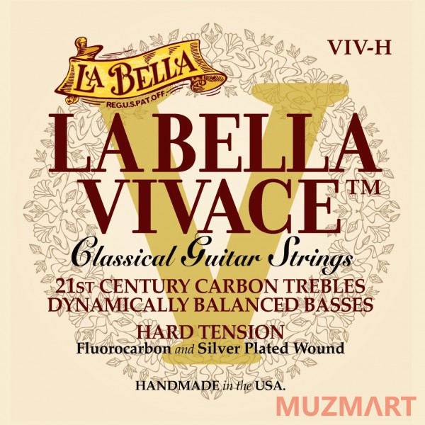 La Bella VIV-H Vivace Hard Tension Струны для классической гитары