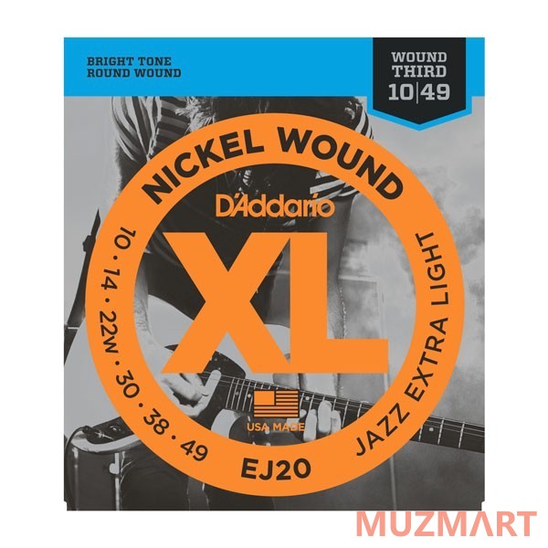 D'Addario EJ20 Jazz Extra Light Струны для электрогитары 10-49
