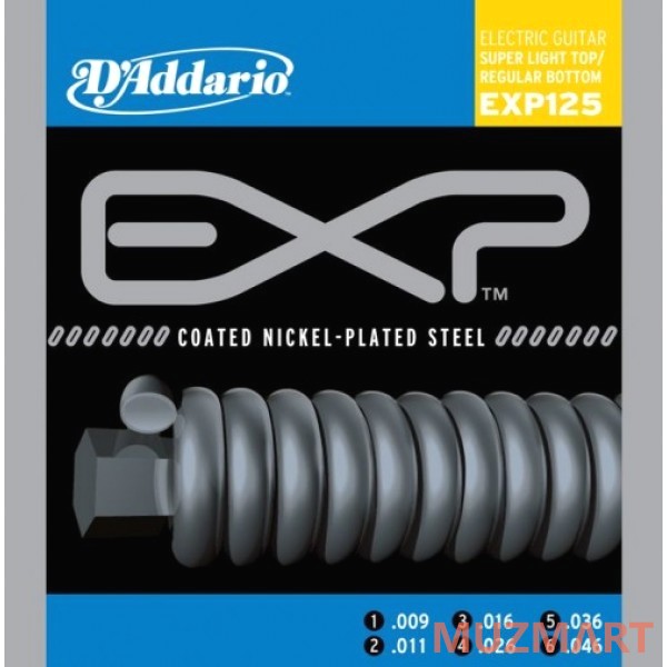 D'Addario EXP125 Super Light TOP/REGULAR Bottom Струны для электрогитары