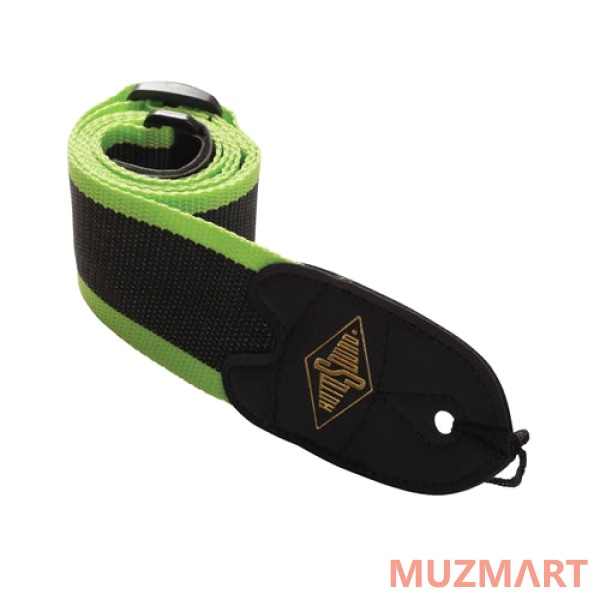 Rotosound STR11 GREEN STRIPE WEBBING STRAP Ремень для гитары