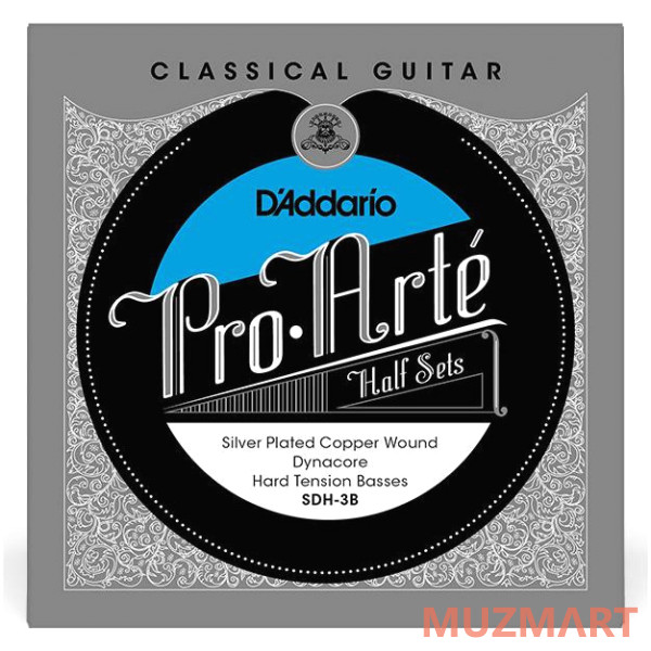 D'Addario SDH-3B Комплект басовых струн для классической гитары, сильное натяжение