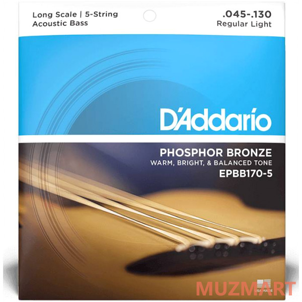 D'Addario EPBB170-5 Струны для 5-ти струнной акустической бас гитары