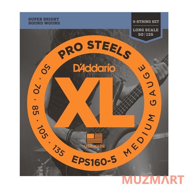 D'Addario EPS160-5 Medium Струны для 5-ти струнной бас гитары