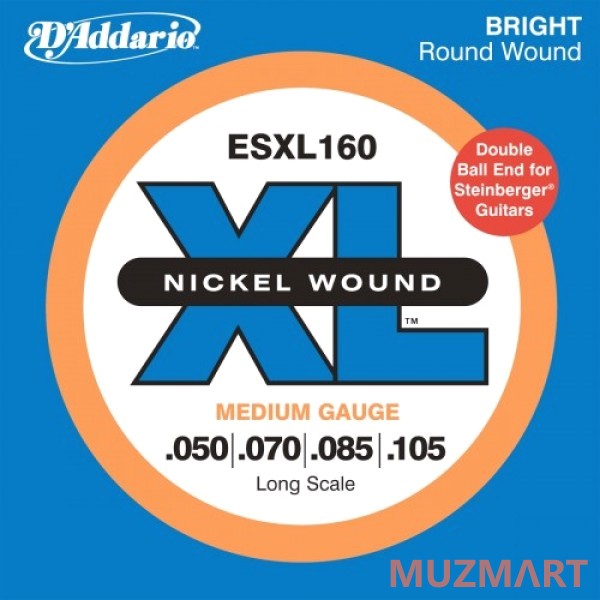 D'Addario ESXL160 Струны для 4-х струнной безголовой бас гитары