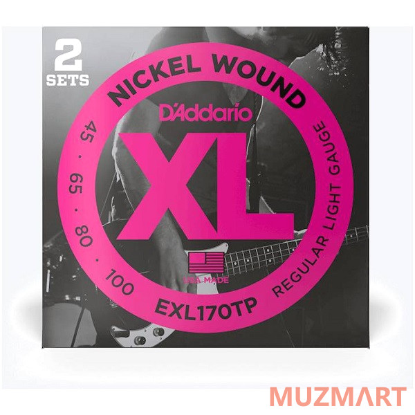 D'Addario EXL170TP Струны для 4-х струнной бас гитары (2 комплекта)