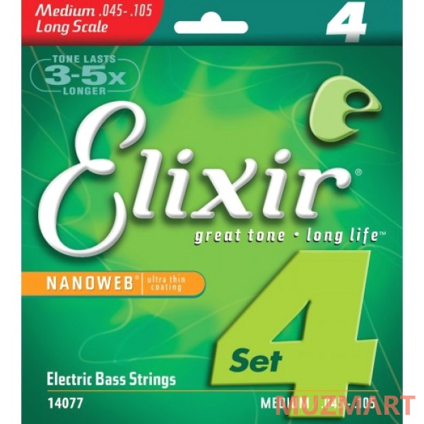 Elixir 14077 Струны для 4-х струнной бас гитары