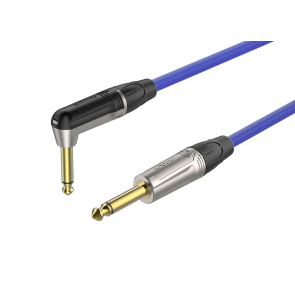 Roxtone TGJJ110-TBU/1 Кабель инструментальный 6,3мм mono Jack - 6,3мм mono Jack (угловой), 1м