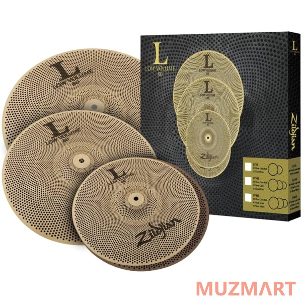 Zildjian LV468 L80 Low Volume 14” HiHat/16” Crash/18” Crash Ride Box Set Набор тарелок