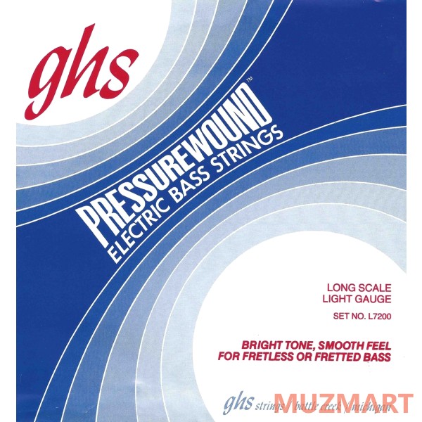 GHS M7200 Струны для 4-х струнной бас гитары