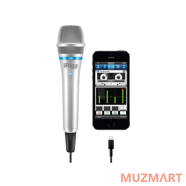 IK Multimedia iRig Mic HD - Silver Конденсаторный ручной микрофон для цифрового подключения к iOS и Mac