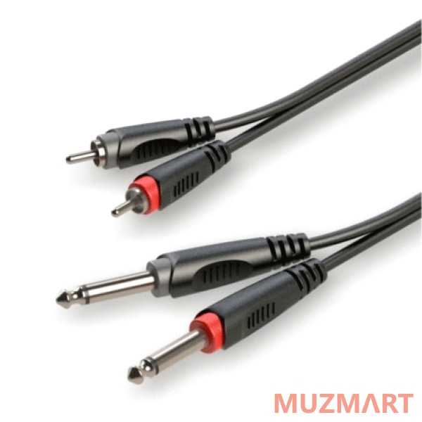 Roxtone RACC150/1 Аудио-кабель 2 x RCA - 2 x 6,3 mono Jack, 1 м
