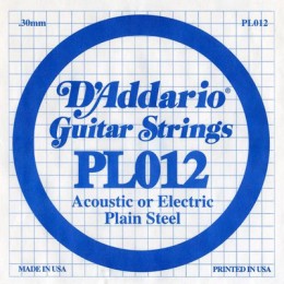 D'Addario PL012 Одиночная струна для акустической и электрогитары
