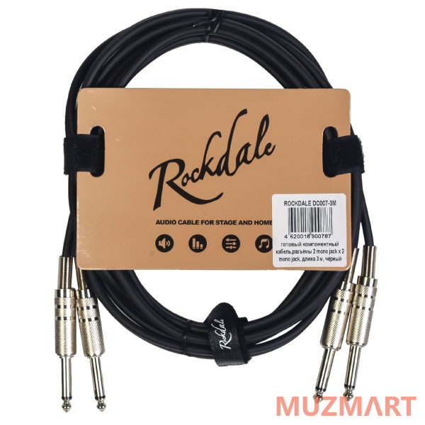 Rockdale DC007-3M Компонентный кабель, 2 mono jack x 2 mono jack, 3 м
