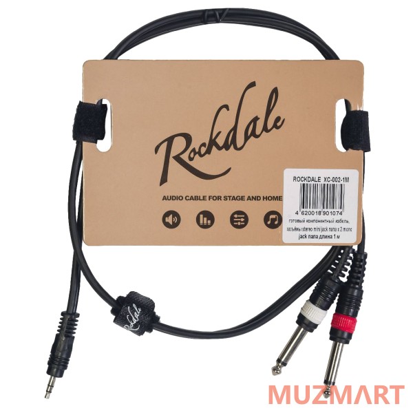 Rockdale XC-002-2M Компонентный кабель stereo mini jack папа x 2 mono jack папа, 2 м