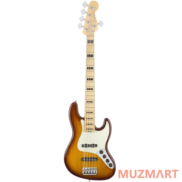 Fender American Elite Jazz Bass® V Ash, Maple Fingerboard, Tobacco Sunburst Бас-гитара 5-ти струнная