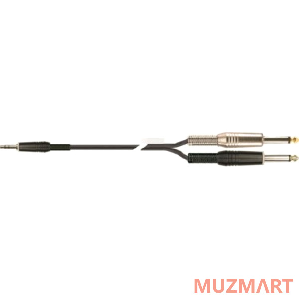 Quik Lok STR611K-3 BK Кабель 2 Mono Jack Male - Stereo Mini Jack