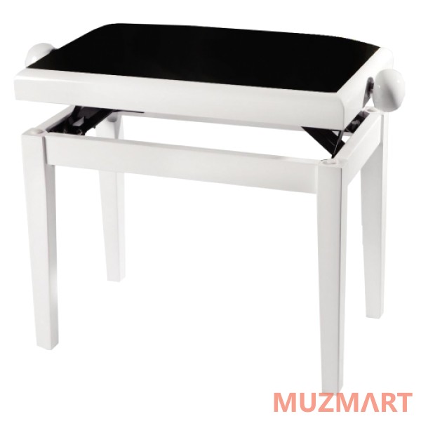 Gewa Deluxe White High Gloss Black Cover Банкетка для пианино