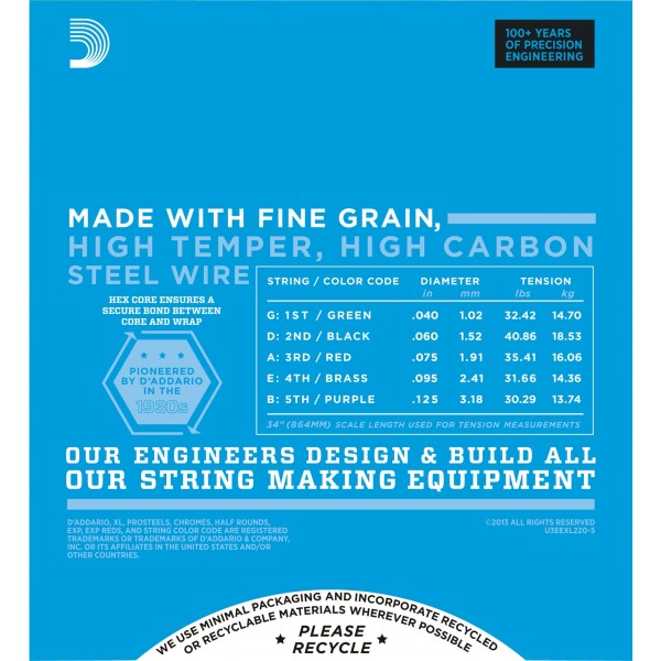 D'Addario EXL220-5 Струны для бас-гитары