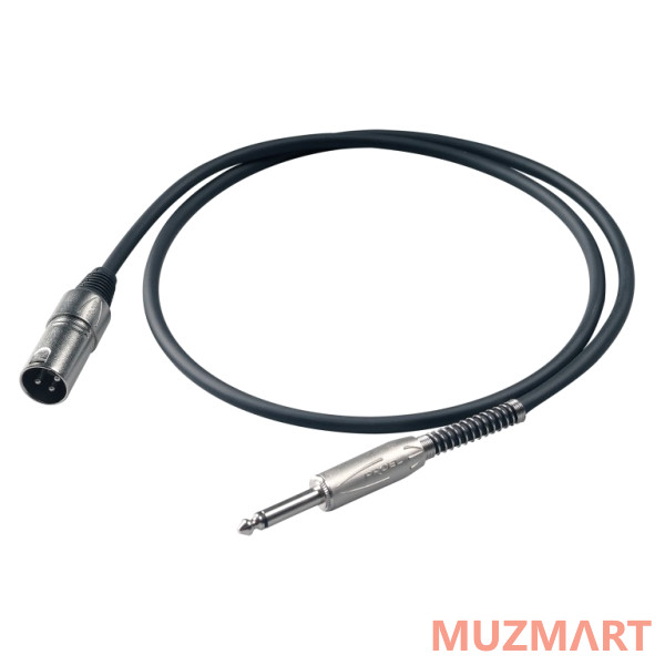 Proel BULK220LU10 Микрофонный кабель, 6.3мм Jack <->XLR папа, 10м