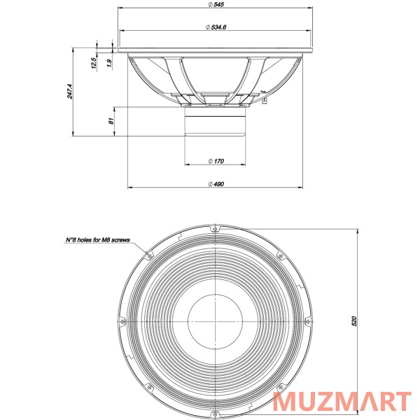 Eighteen Sound 21NLW9601/4 21" динамик с расширенным НЧ