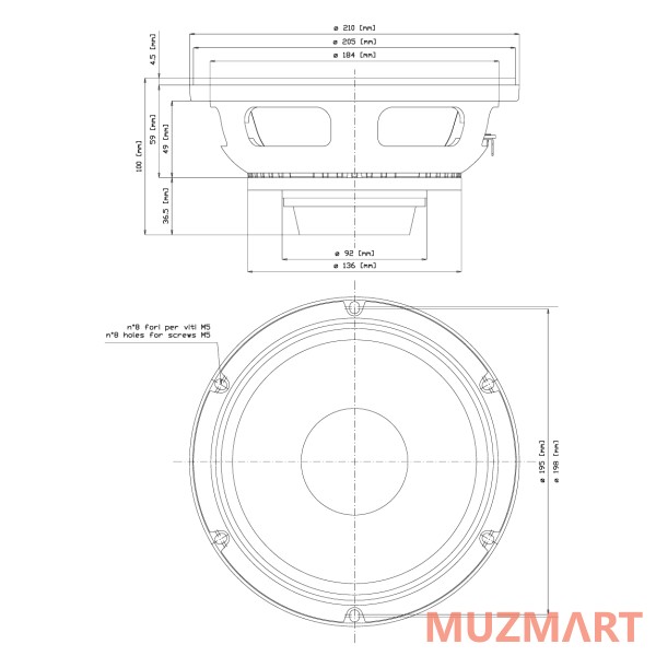 Eighteen Sound 8NMB420/8 8" динамик среднебасовый
