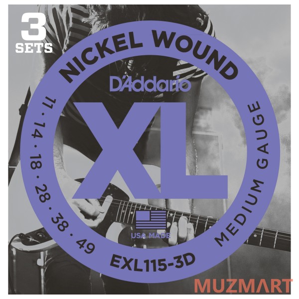 D'Addario EXL115/3D Струны для электрогитары