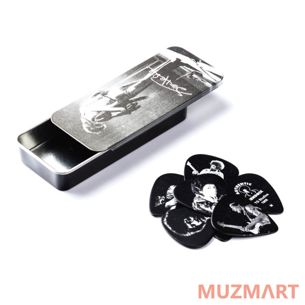 Dunlop JH-PT06M Jimi Hendrix Silver Portrait Медиаторы 12шт, средние, в коробочке