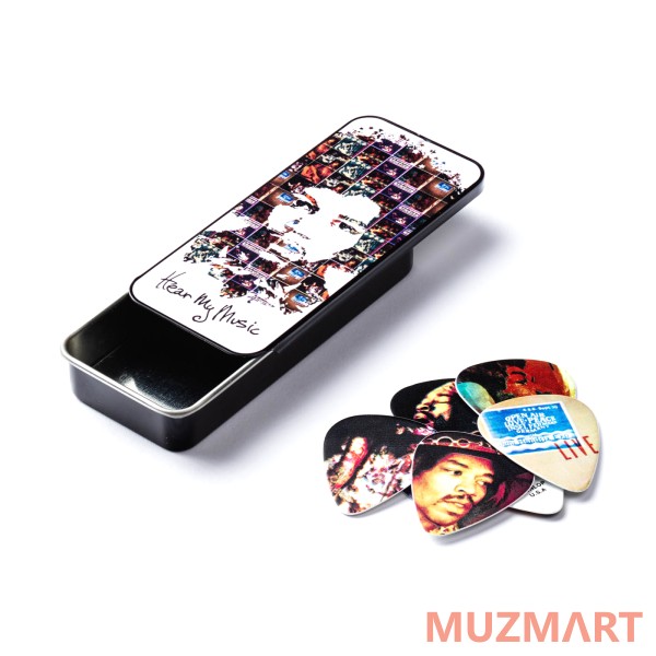 Dunlop JH-PT07M Jimi Hendrix Hear My Music Медиаторы 12шт, средние, в коробочке