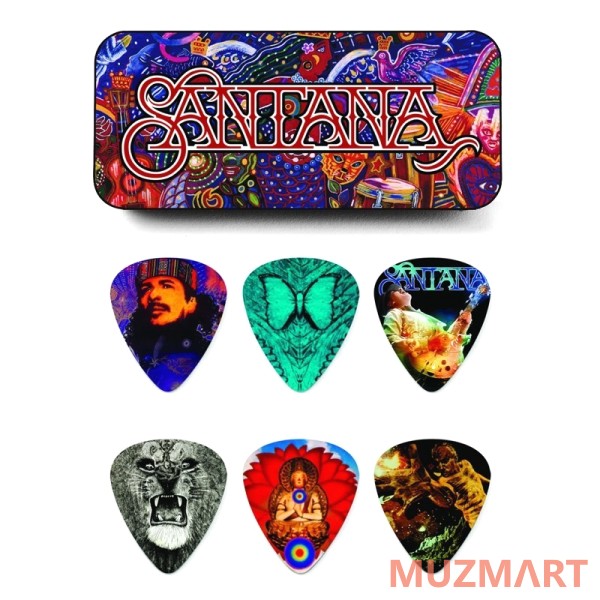 Dunlop SANPT01M Carlos Santana Медиаторы 6шт, средние, в коробочке