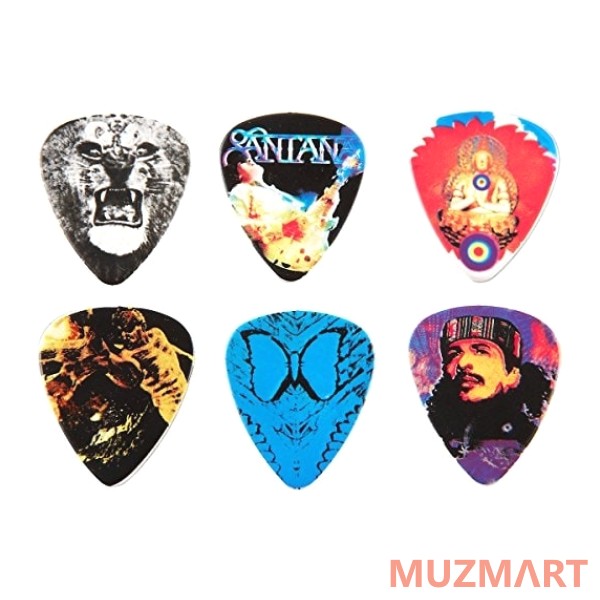 Dunlop SANPT01M Carlos Santana Медиаторы 6шт, средние, в коробочке