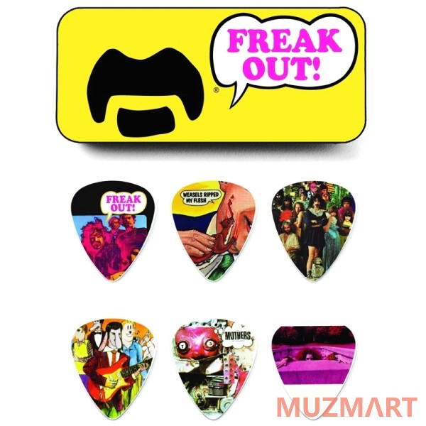 Dunlop ZAPPT01M Frank Zappa Медиаторы 6шт, средние, в желтой коробочке