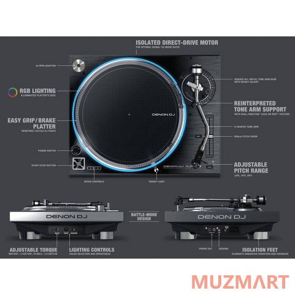 Denon VL12 Профессиональный виниловый проигрыватель