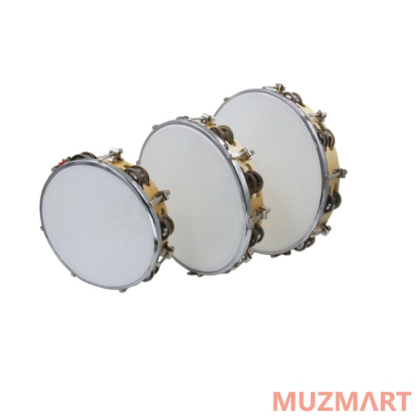 AP Percussion LTH8-12 Тамбурин с мембраной 8", 2 ряда бубенцов