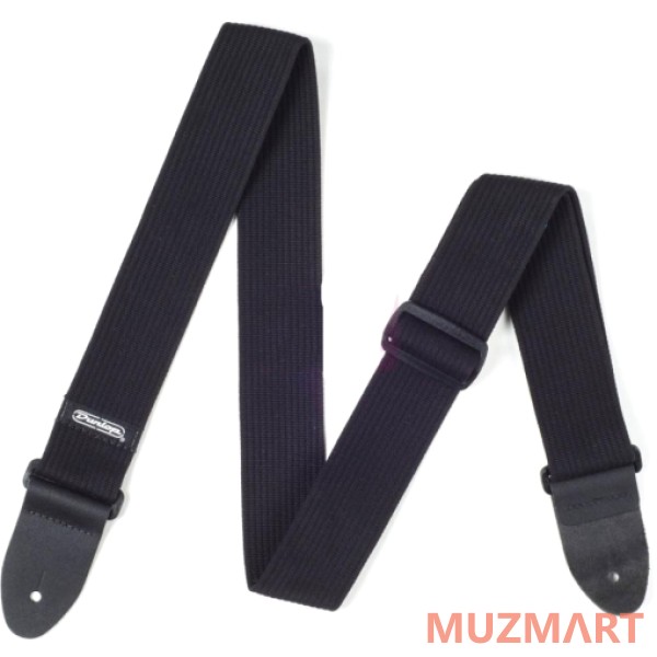 Dunlop D27-01BK Ribbed Cotton Black ремень гитарный, хлопок