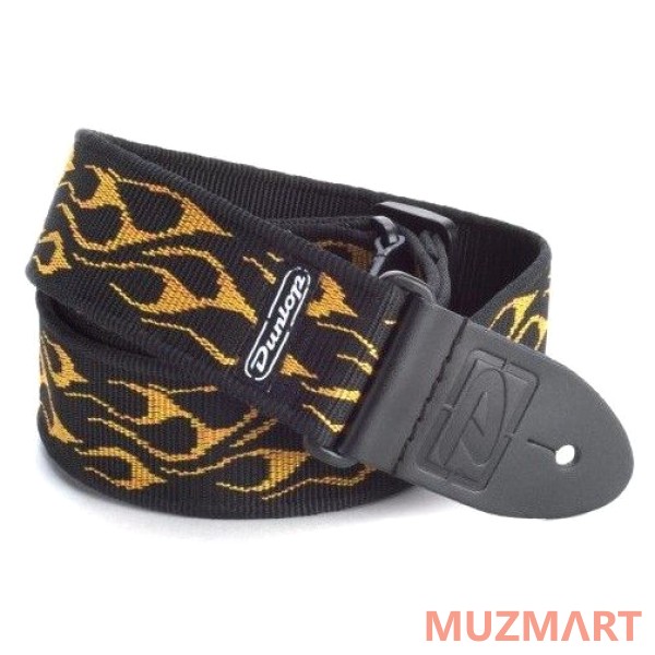 Dunlop D38-11OY Flambe 2" ремень гитарный, жаккард, черный