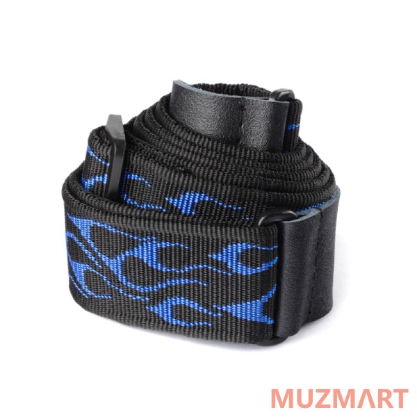 Dunlop D38-11ВL Flambe Blue 2" ремень гитарный, жаккард