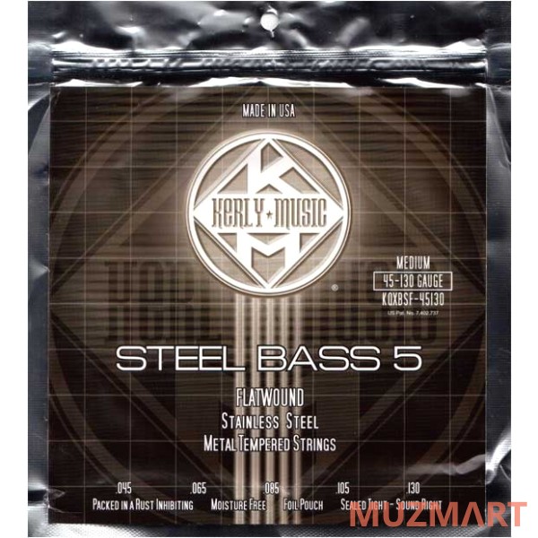 Kerly Music KQXBSF-45130 Stainless Steel Flat Wound Струны для пятиструнной бас-гитары