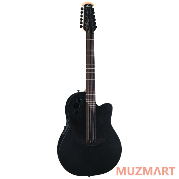 Ovation 2058TX-5 Elite T Deep Contour Cutaway 12-string Black textured электроакустическая гитара
