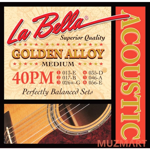 La Bella 40PM Струны для акустической гитары